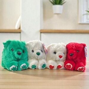 Lot of 4 Puffkins w/tags (Patrick,Patty,Hugs,&Kisses) Valentines Day St Patty